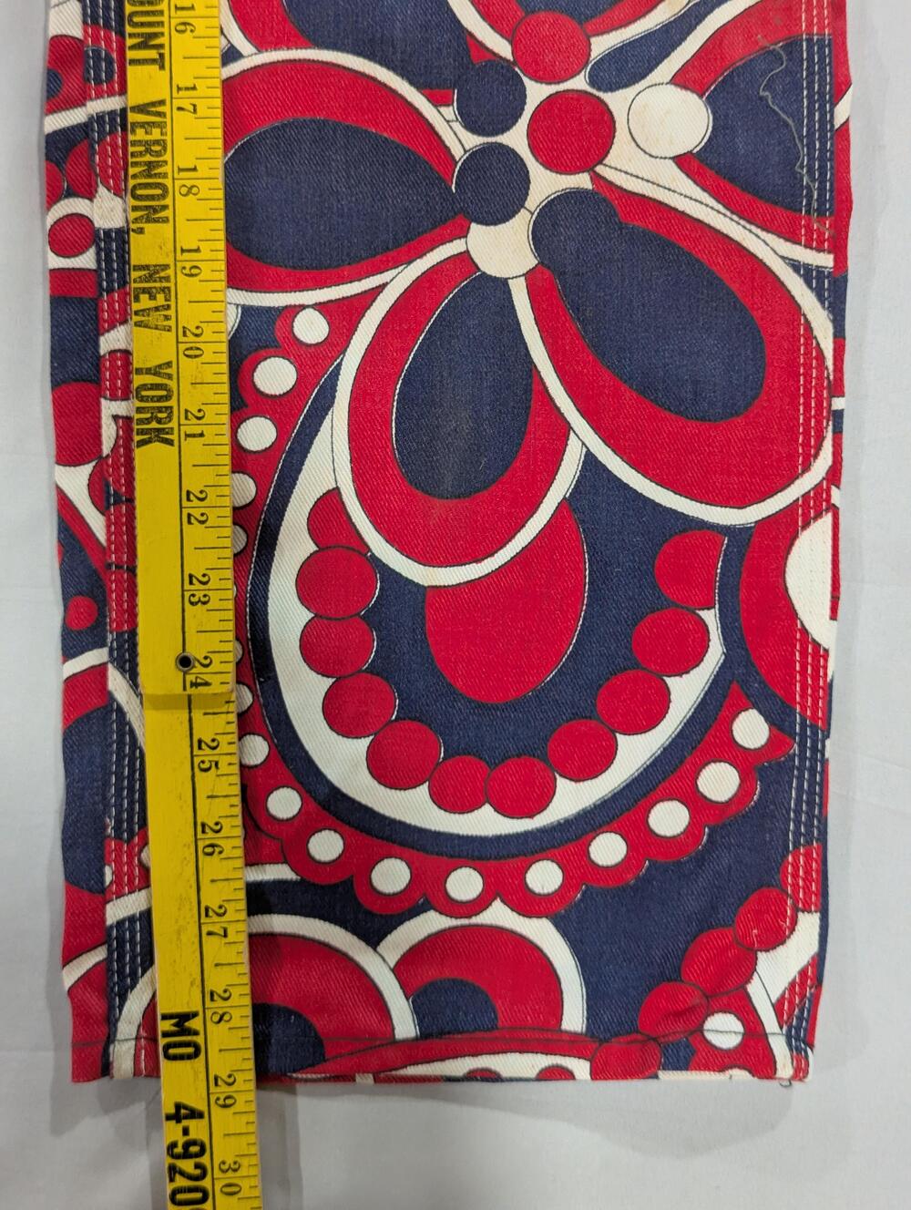 Vintage Big Smith Overalls Womens 32x29 Multicolor Denim Hippie Retro Geometric - Picture 6 of 10